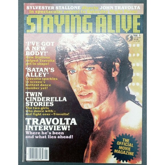 Staying Alive John Travolta Official Movie Magazine Vintage 1983 Stallone 1st Ed - Picture 1 of 12
